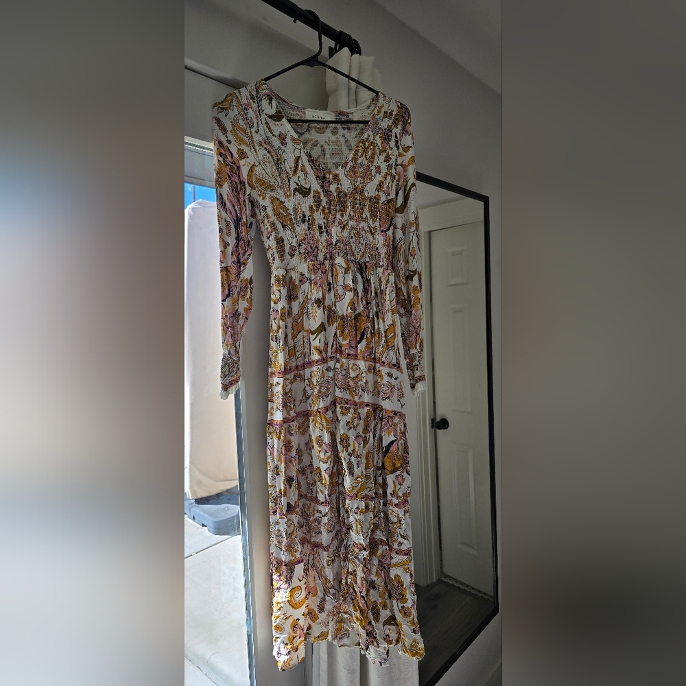 Bohme Multicolor Floral Long Sleeve Dress